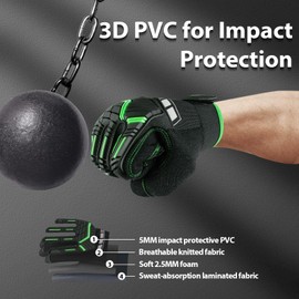 Heavy Duty Work Gloves, Impact Protection Mechanic Gloves, Synthetic Leather Work Gloves, Touchscreen Capable