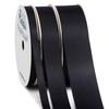 Ribbli 3 Rolls Double Faced Solid Satin Black Craft Ribbon,Total