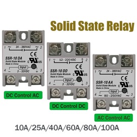 WEITOL SSR-25DA SSR-40DA SSR-40AA SSR-40DD SSR 10A 25A 40A 60A 80A 100A DD DA AA Solid State Relay Module for PID Temperature Control 1Pcs (Color : Aa, Size : SSR-60A)