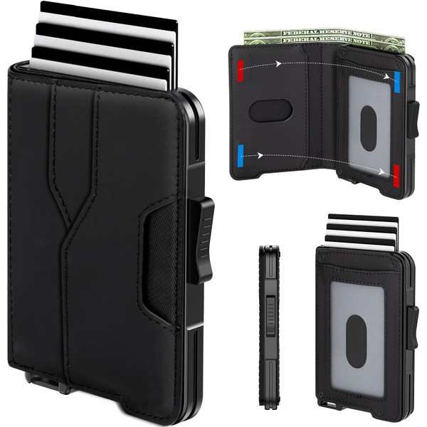 Kunlgro Wallet for Men - Pop Up Case, Cash Slot,