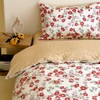 CinYana Red Floral Duvet Cover Set Reversible 100% Cotton Duvet
