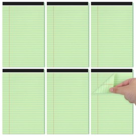 Utron 6 PCS Small Legal Pads 5x8 Green, Narrow Ruled Small Note Pads 5x8, Micro Perforated Writing Pad, College Ruled Legal Notepads 5x8 for Study, Office, To-Do Lists(30 Sheets/Small Notepad)
