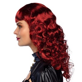 Boland 85716 Lady Steampunk Wig, Red, Synthetic Hair with Curls, Accessories for Fancy Dress Costumes, Carnival, Theme Party