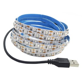 Vrabocry USB LED Strip Light Red 5V USB Powered 16.4ft/5M 300LEDs Flexible SMD2835 No-Waterproof IP20 LED Tape Lights for TV Background Lighting Tape Home Decor Lamp