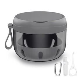 Denture Case with Strainer and Mirror, Travel Bath Box with No-Leak Design, Retainer Storage Container (Pink)