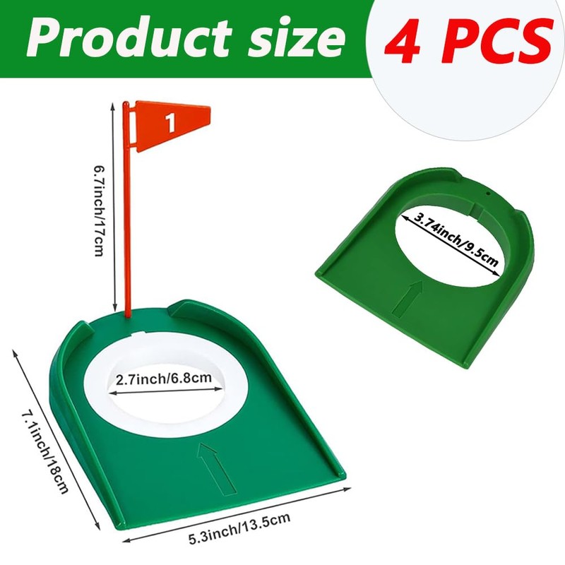 LOOEEL 4 PCS Golf Putting Cup Golf Hole Training,Suitable for