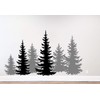 Pine Tree Branches Forest Winter Deer Silhouette Wall Decal Sticker