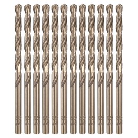 HARFINGTON 12pcs Cobalt Drill Bit, #18 0.1695" HSS-CO Aircraft Twist Drill Bit with Straight Round Shank for Drilling Stainless Steel Cast Iron Tough Material