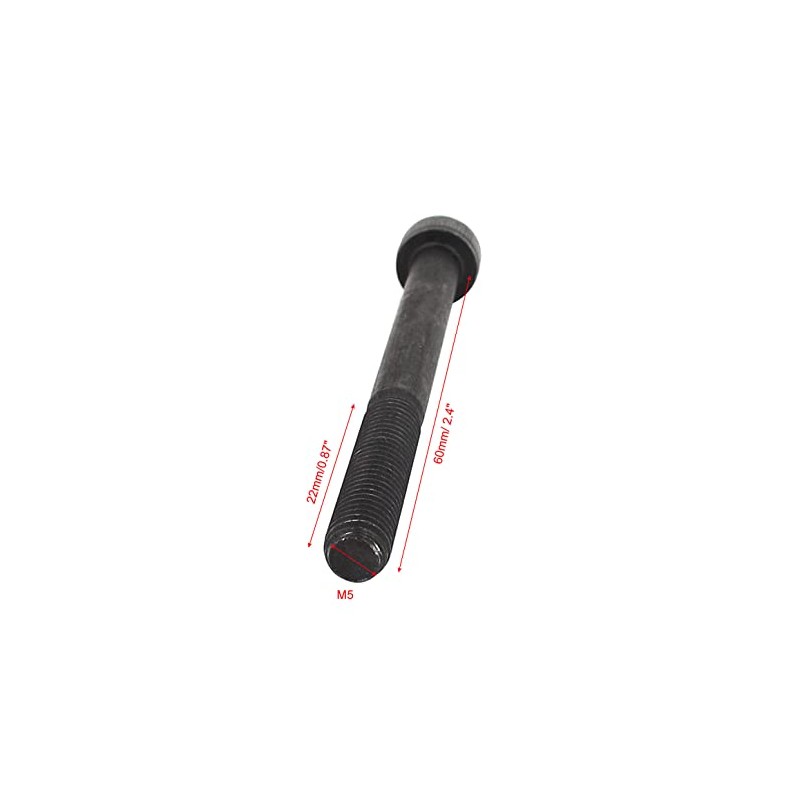 uxcell M5 x 60mm 12.9 Alloy Steel Hex Socket Head