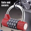 Robust 4-Digit Combination Padlock - Wide Shackle Safety Lock -