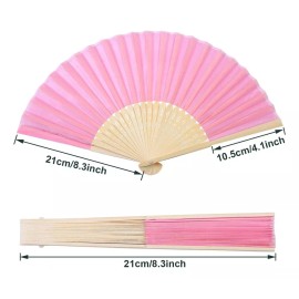 generic 20pzs Abanicos Plegables Mano Rosa Abanicos Tela For Fiesta