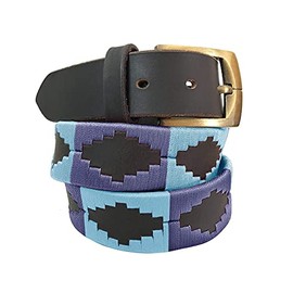 Carlos Diaz Mens Womens Premium Unisex Brown Leather Embroidered Designer Polo Belt (115 cm/ 44-46 Inches)