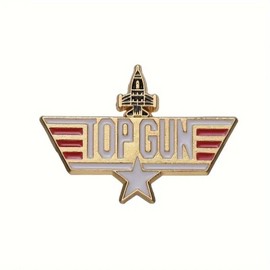 Top Gun Plane Fighter Pilot Enamel Pin Lapel Badge Brooch with Butterfly Clasp Back