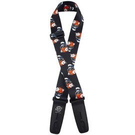 Lock-It Unisex Adult Polyplush Guitar Strap, Black/White, Extends to 62 Inches, black/white