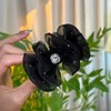 New Silk Ball Clip Hairpin Fashion Ponytail Pin Wan-ja Clip Black 10ea