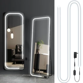 Blikshin Led Vanity Mirror Lights, 13.2FT 6000k Full Body Mirror Light Strip, Stick on Vanity Lights with AC Adapter Touch Control, Makeup Lighting for Full Body Mirror/Makeup Table/Bathroom