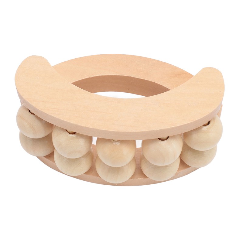 Wooden Massage Ball Roller with 10 Beads Deep Tissue Relief