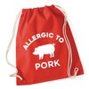 Hippowarehouse Allergic to Pork Drawstring Cotton School Gym Bag 37cm