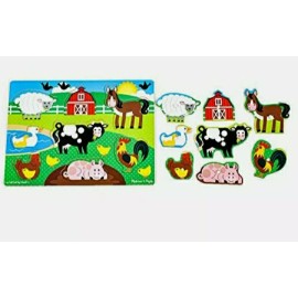 Melissa & Doug Farm Wooden Puzzle  TOY Boy/Girl (8 pcs) Age 2+  CHRISTMAS GIFT