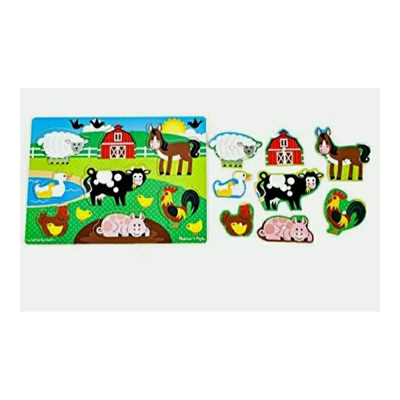 Melissa & Doug Farm Wooden Puzzle TOY Boy/Girl (8 pcs)