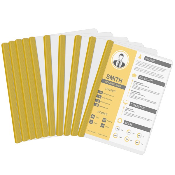 Pack of 10 Sliding Bar Binders, Foil Folder, A4, Transparent
