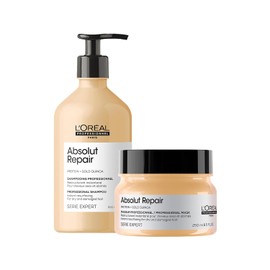 L'Oréal Professionnel Absolut Repair Kit | Shampoo 500ml + Mascarilla 250ml | Repara y Nutre el Cabello Grueso y Dañado | Recupera la Hidratación, Suavidad y Brillo