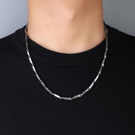 Hothrty Necklace, Men's Necklace, Stainless Steel, Cuban Chain, Herringbone Chain, Snake Chain, North Star, Moonstone, Obsidian, Zircon Sequin, Irregular Cross, Flat, Hip Hop, Y2k, Straight Punk,