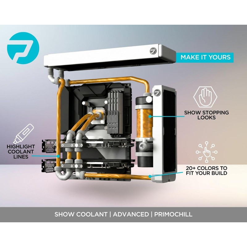 PrimoChill Vue - Computer WaterCooling Coolant, Visual Flow, Solid/Non-Transparent, Full