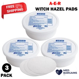 Birchwood Laboratories A-E-R Pre-Moistened Witch Hazel Pads - 3 Pack of 40 Pads