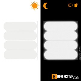 B REFLECTIVE - 2 x Set of 4 Reflective Motorcycle Helmet Motorcycle Bike Stickers - Reflector Night Visibility Signaling - France Approved - Design & Discreet - Optimised Adhesion
