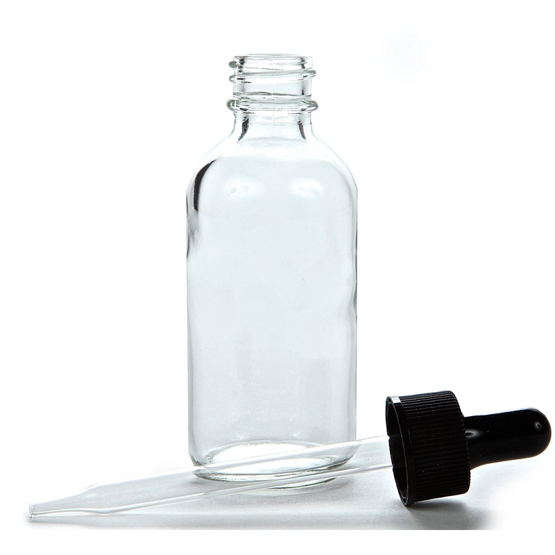 Vivaplex, 12, Clear, 2 oz Glass Bottles, With Glass Eye