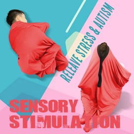 SZSMART Sensory Body Sock for Kids, 40"x27" Full-Body Wrap Stretchy Body Sox to Relieve Stress for Children with Autism, Anxiet (Red, S/89-112cm)