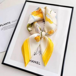 CODCOS 27.5 Inch Silk Feeling Scarf for Women Square Satin Head Scarf Hair Wrap Bandana