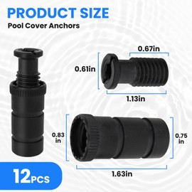 CELLGOKO 24 Pack Pool Cover Anchors for Concrete and Paver Deck,Durable PPS Polyphenylene,Easy Installation Pool Closing Kit for Inground Pool-Safety Covers-Rust Resistant Anchors
