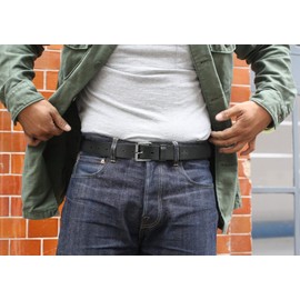 CHAOREN Full Grain Leather Belts for Men - Black Belt for Jeans - Timeless Elegance for Casual Dress