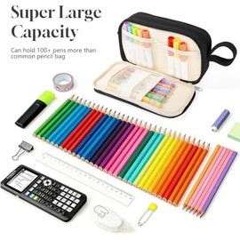 Large Corduroy Pencil Pouch for Teen Students, Aesthetic Stationery Pen Case for Back to School