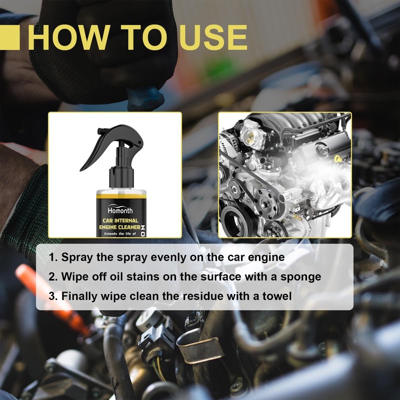 Hzutloer Engine Cleaner Spray- 6.76 Fl. oz（200ML）, Car, Pickup, Van,