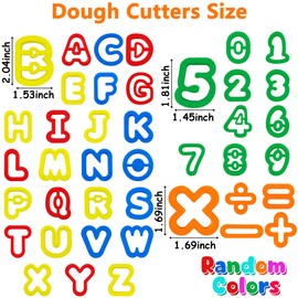 Dough Tool Set with Dough Alphabet Cutters,Numbers Cutters,Mathematical Symbols,Great Dough Tools for Learning Letters and Numbers