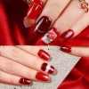 Vishine Burgandy - Juego De Esmaltes De Gel Con Purpurina