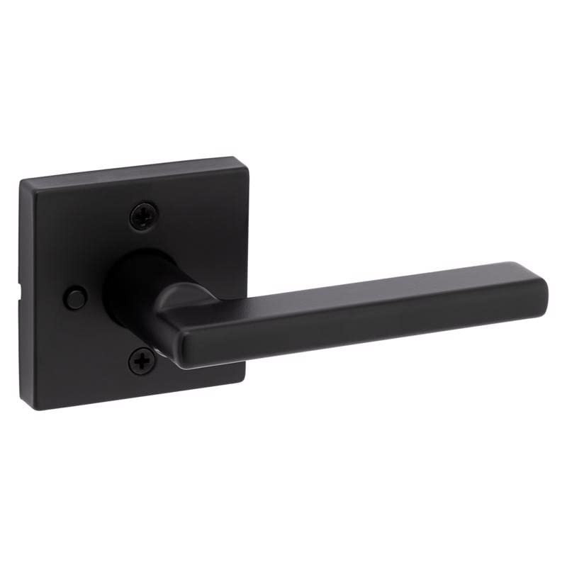 Kwikset Halifax Matte Black Bed and Bath Lever Right or