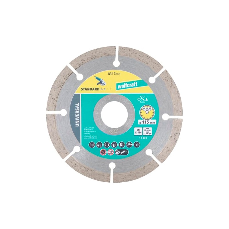 wolfcraft Diamond Cutting Disc Solid Universal I 8317000 I Universal