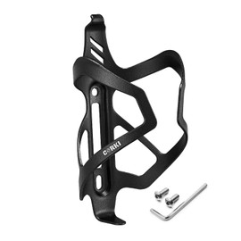 Corki Cycles Heavy Duty Bike Water Bottle Holder, Lightweight Aluminum Cage Shockproof Design for Road Mountain Gravel Bikes, Holds 21-32 oz, 1-Pack Black