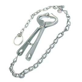 PRECISE CANADA Stainless Steel Cow Nose Pliers Cow Cattle Bull Nose Lead with Chain Pulling Tool for Farm Ranch Veterinary