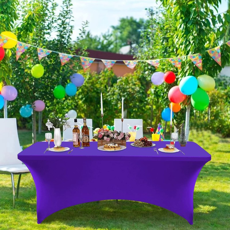 Newthinking 6ft Spandex Fitted Tablecover, Washable Rectangular Stretch Trestle Table