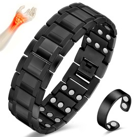 Cigmag 3X Copper Bracelet for Men Triple Ultra Strength Magnets Pure Copper Magnetic Bracelet & Ring Set with Adjustable Sizing Tool