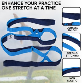 10 Loops Yoga Stretching Strap for Physical Therapy, Dance, Flexibility and Gymnastics Stretch Strap Band with Loops Knee Leg Hamstring Stretcher Belt Women Men