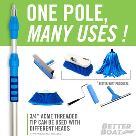 Extension Pole Telescoping Pole Extension Rod Extendable Pole Telescopic Deck Brush Boat Hook Painters Pole 3/4" Universal End Painting Paint Roller Mop Handle Twist Lock Long Stick Extender 3.5-6FT