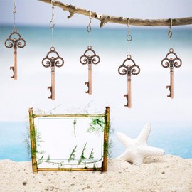 50Pack Key Bottle Openers Antique Skeleton Key Bottle Opener with Kraft Tag Card Party Rustic Decoration