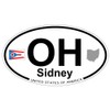 US Decal, Inc. Sidney, Ohio Oval Sticker with State Flag