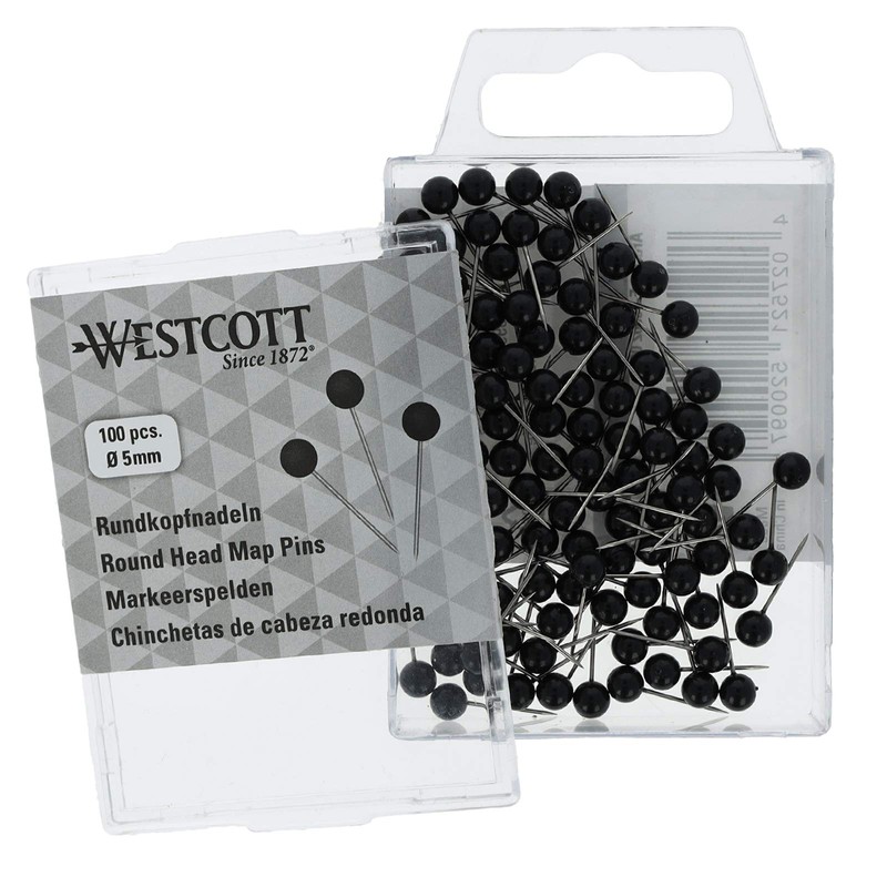 Westcott E-10502 00 Round Head Needles Pack of 100 5